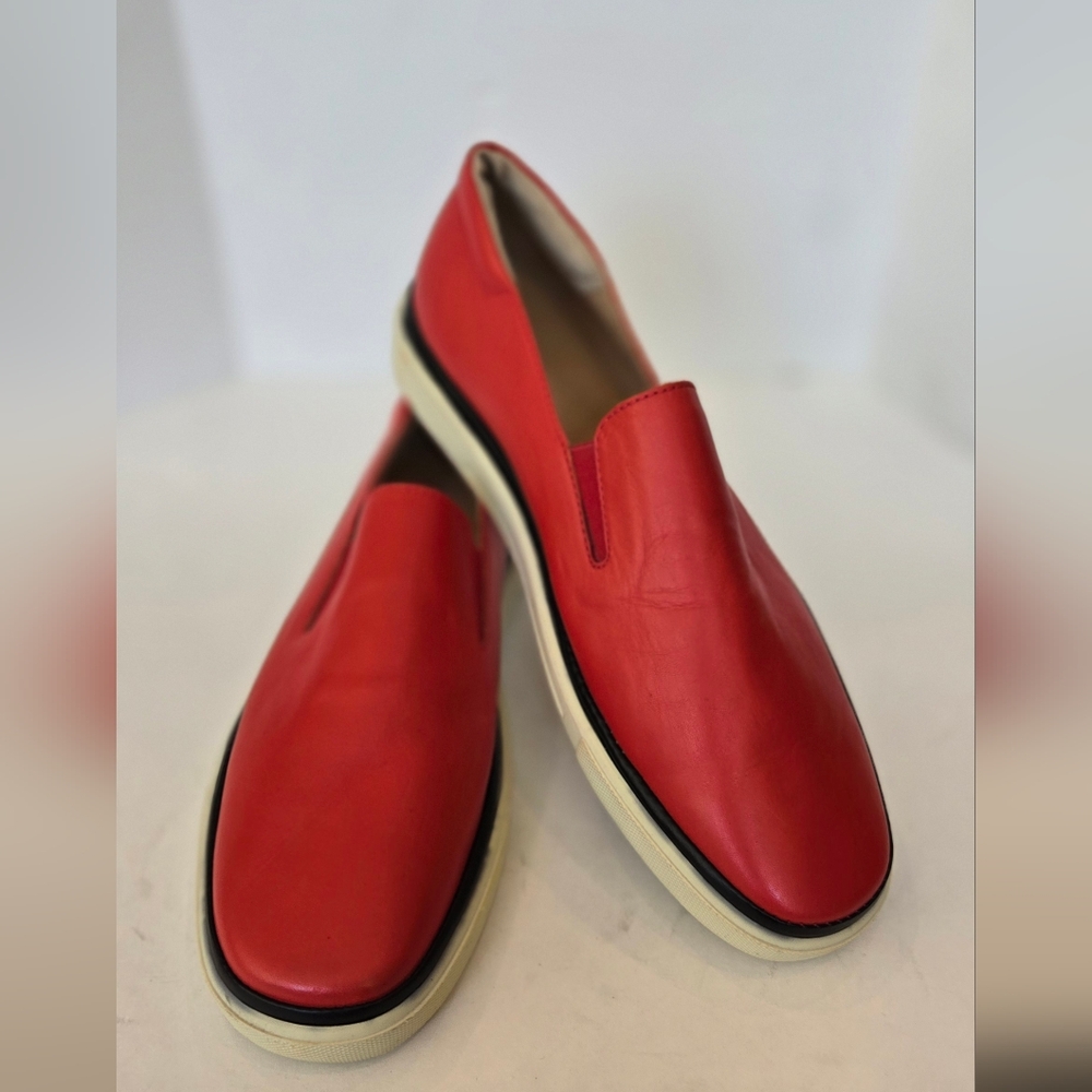 Bally Women's Red Leather Loafers